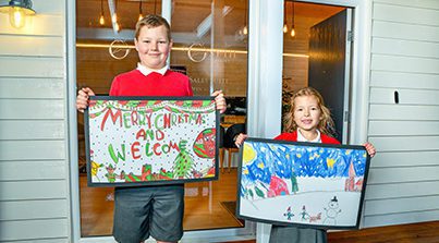 Christmas doormat competition winners at St Osyth Priory